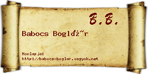 Babocs Boglár névjegykártya